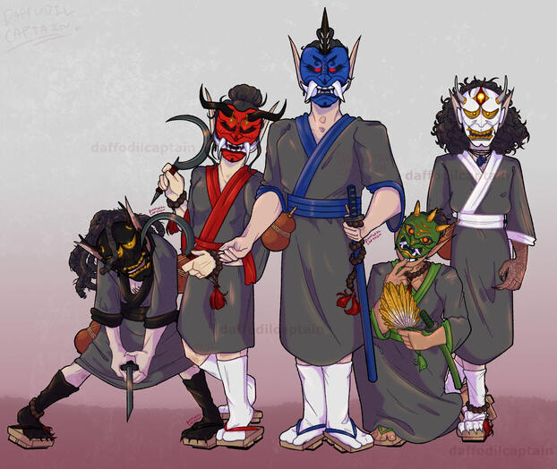 finished 5 person fullbody commission : 2023